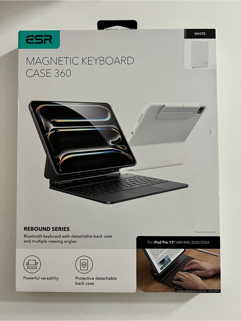 ESR Magnetic Keyboard Case 360 for iPad Pro 13" M5/M4 - White